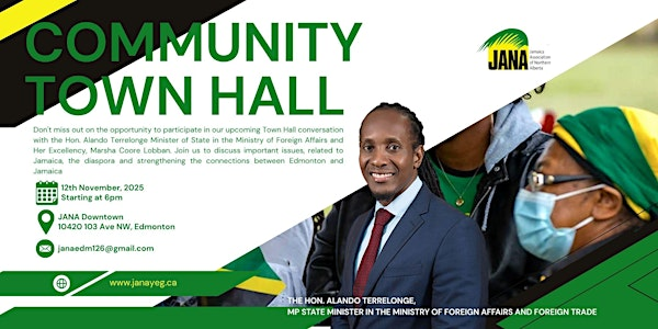 Meet & Greet with The Hon. Alando Terrelonge | Jamaica Association Downtown, Edmonotn