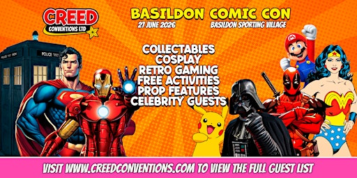 Basildon Creed Comic Con - June 2026 | Basildon Sporting Village