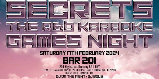 SECRETS - THE R&B KARAOKE GAMESNIGHT | Bar 201