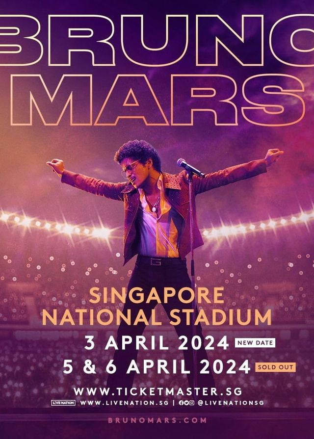 Bruno Mars 2024年新加坡演唱會 | 新加坡國家體育場 | 新加坡國家體育場