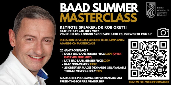 BAAD Summer Masterclass event | Hilton London Syon Park