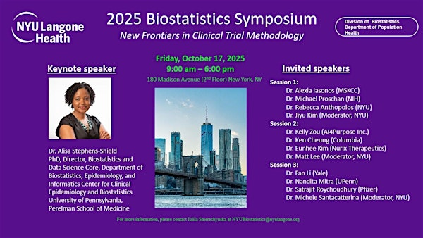 2025 Biostatistics Symposium: New Frontiers in Clinical Trial Methodology | 180 Madison Ave, 2nd Floor
