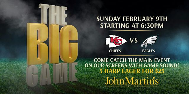 The Big Game Watch Party at JohnMartin's | John Martin's Irish Pub & Restaurant