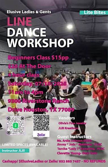 Elusive Ladies & Gents Beginners Line Dance Workshop | 9300 Riverstone Ranch Dr