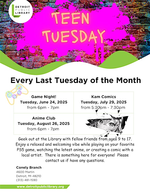 Anime Club | Conely | Detroit Public Library