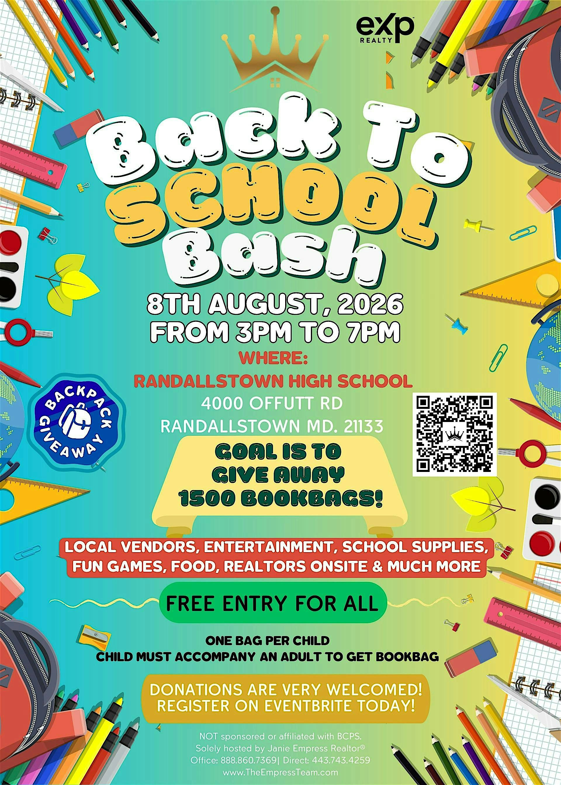 6th Annual Back to School Bash Community Giveaway | The Empress Team | 4000 Offutt Rd