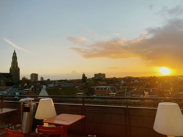 Amazing sunset at the University of Groningen