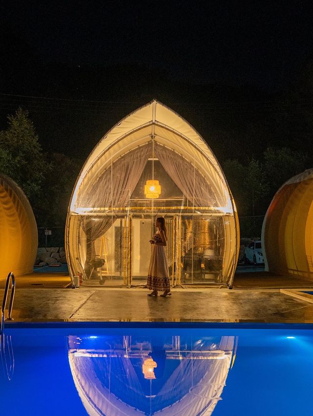 은은한 밤 하늘 감성숙소, 무주 더스위트 글램핑🏕