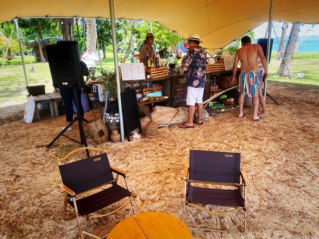 Lovely beach bar at Nina beach camp