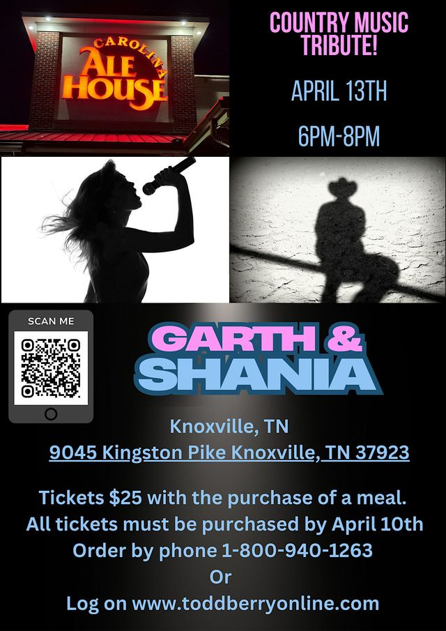 Garth & Shania Dinner Show Tribute | Carolina Ale House - Knoxville