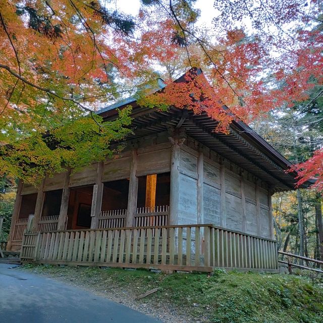 岩手県！中尊寺金色堂の旧覆堂と紅葉