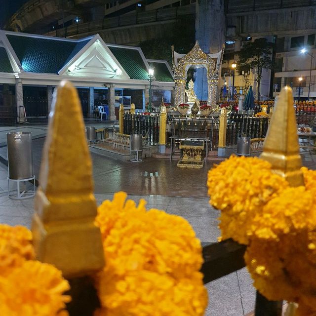 A Glimpse into the Heart of Bangkok decorated with Marigolds - Erawan Shrine