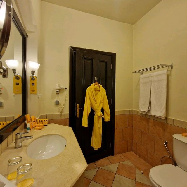 Room and bathroom at the Sharm hotel