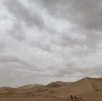 Camel ride in the desert