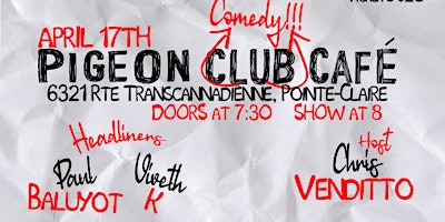 Copy of Comedy night Pigeon club cafe #5 | Pigeon Club Cafe