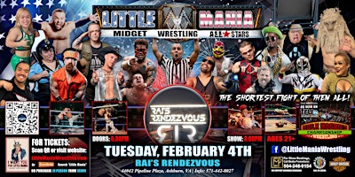 Ashburn, VA - Little Mania Midget Wrestling @ Rai's Rendevous | Rai's Rendezvous Kitchen + Bar