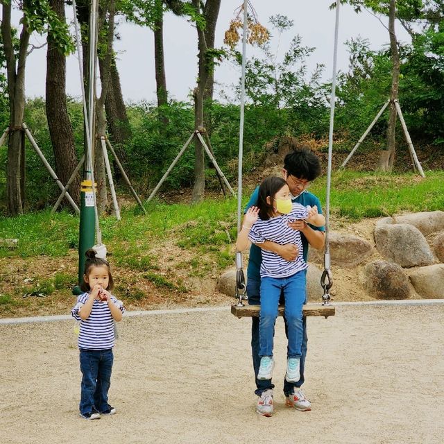 울진 왕피천케이블카의 끝에서 아이와 함께 포토타임!