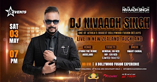 Deejay Nivaadh Singh New Zealand Tour | Studio The Venue