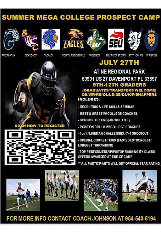 FOOTBALL SUMMER MEGA COLLEGE PROSPECT CAMP JULY 27TH | Northeast Regional Park