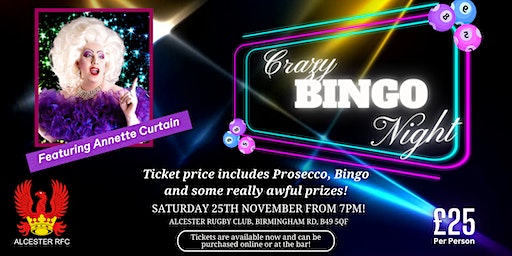Alcester Rugby Club Crazy Bingo Night! | Alcester Rugby Football Club