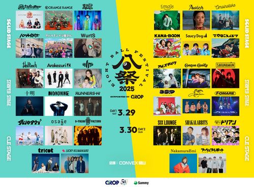 EIGHT BALL FESTIVAL 2025 supported by GROPのチケット(岡山県) | 3月29日 | CONVEX岡山