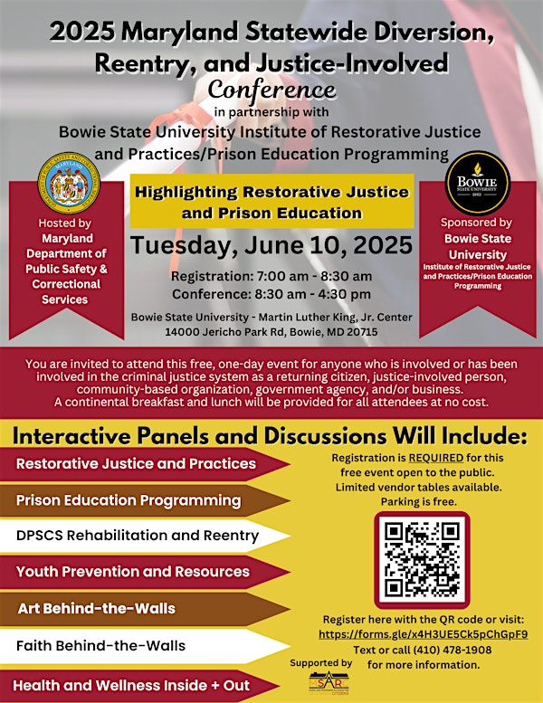 2025 Maryland Statewide Diversion, Reentry, and Justice-Involved Conference | Jericho Park Road