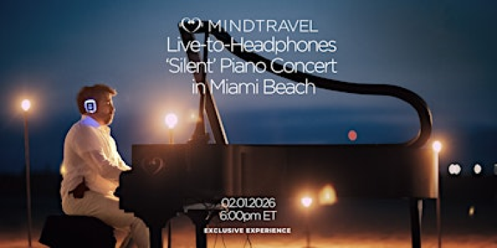 MindTravel February Live-to-Headphones Silent Piano Concert in Miami Beach | (on the sand in front of) Indian Beach Park