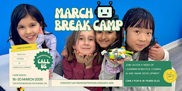 March Break Camp - ROBOTICS & CODING FOR KIDS | Kitchener, Waterloo, London | Zebra Robotics Kitchener