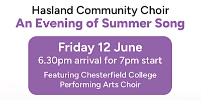 Hasland Community Choir – An Evening of Summer Song | Chesterfield College