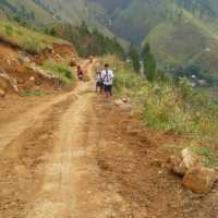 Volcanic island Samosir in Lake Toba