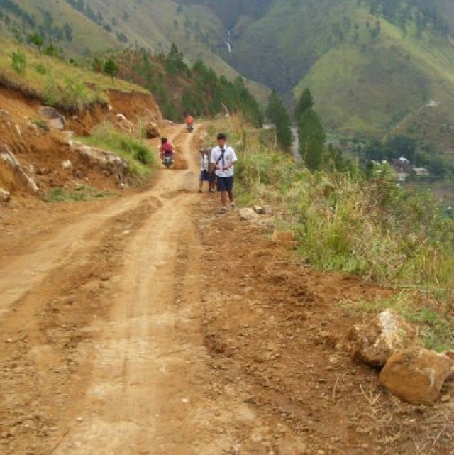 Volcanic island Samosir in Lake Toba