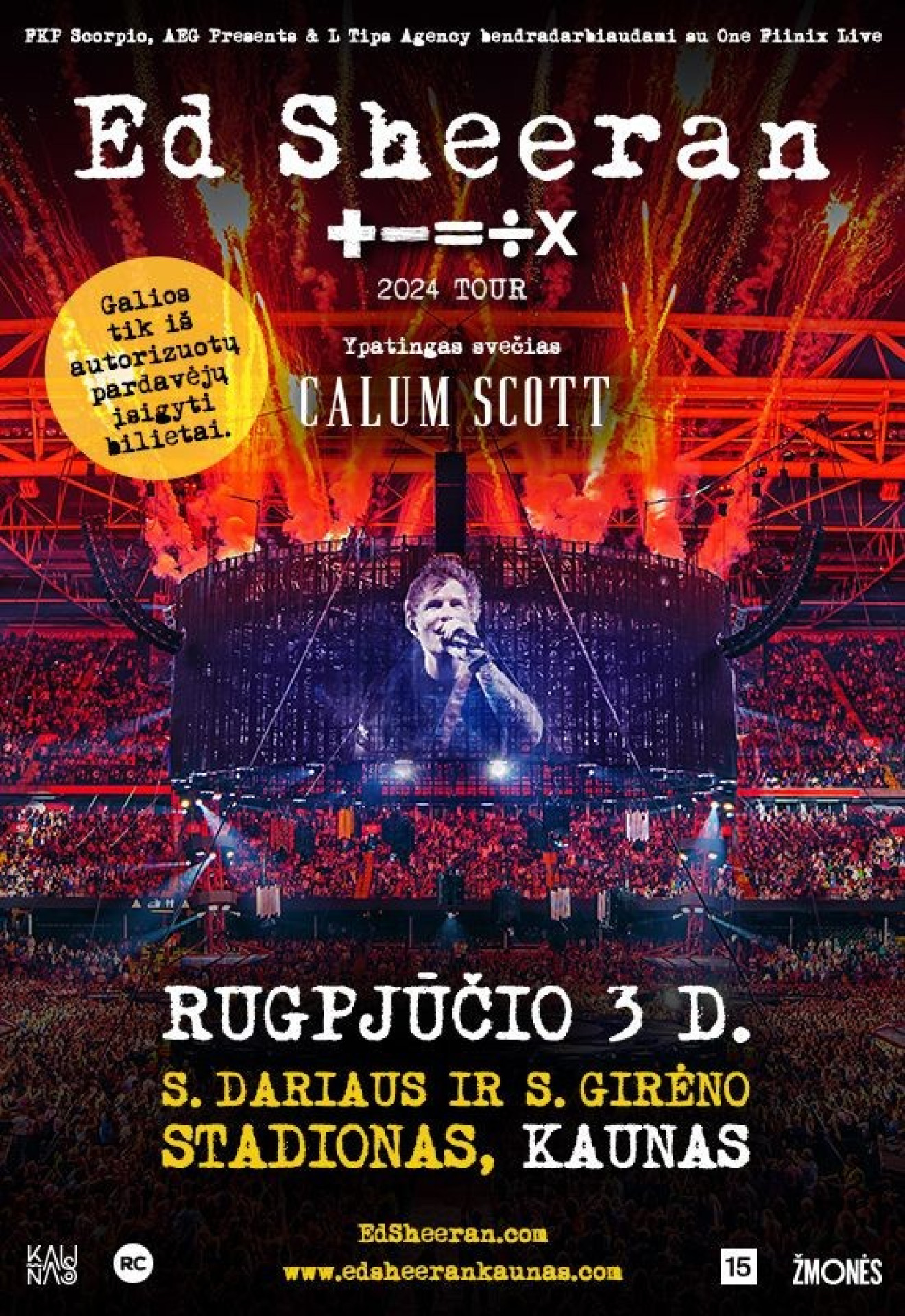 艾德演唱會 Ed Sheeran 2024 立陶宛站｜世界巡迴演唱會 +–=÷× Tour | Darius and Girėnas Stadium