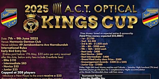 2025 ACT Optical Kings Cup | Harmonie German Club of Canberra