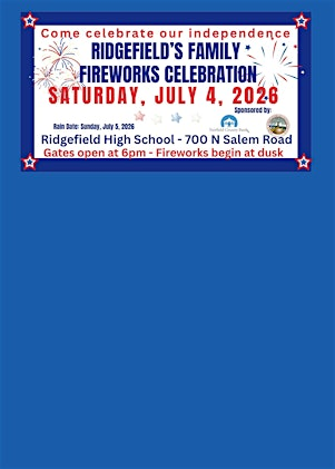 Ridgefield Family Fireworks Celebration - 2026 | Ridgefield High School
