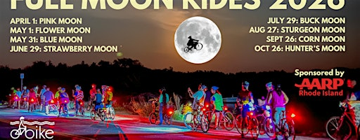 Bike Newport Full Moon Ride 2026, sponsored by AARPRI. | Equality Park Place