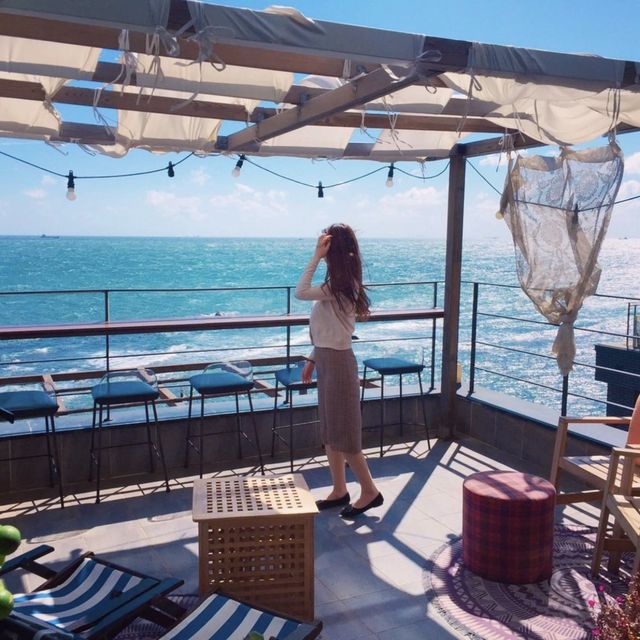 韓国/釜山【海雲台】海が見える🏖インテリアもかわいいカフェ