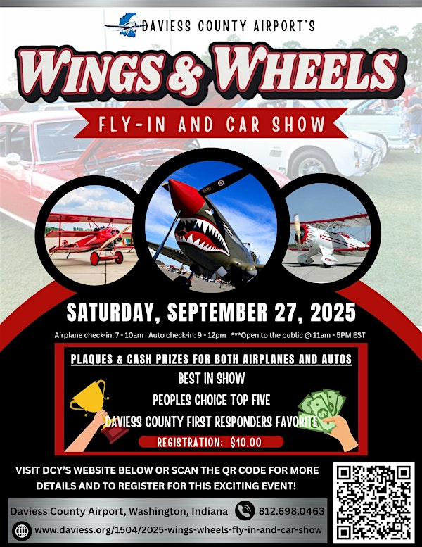 DCY'S 2025 WINGS & WHEELS FLY-IN AND CAR SHOW | Daviess County Airport