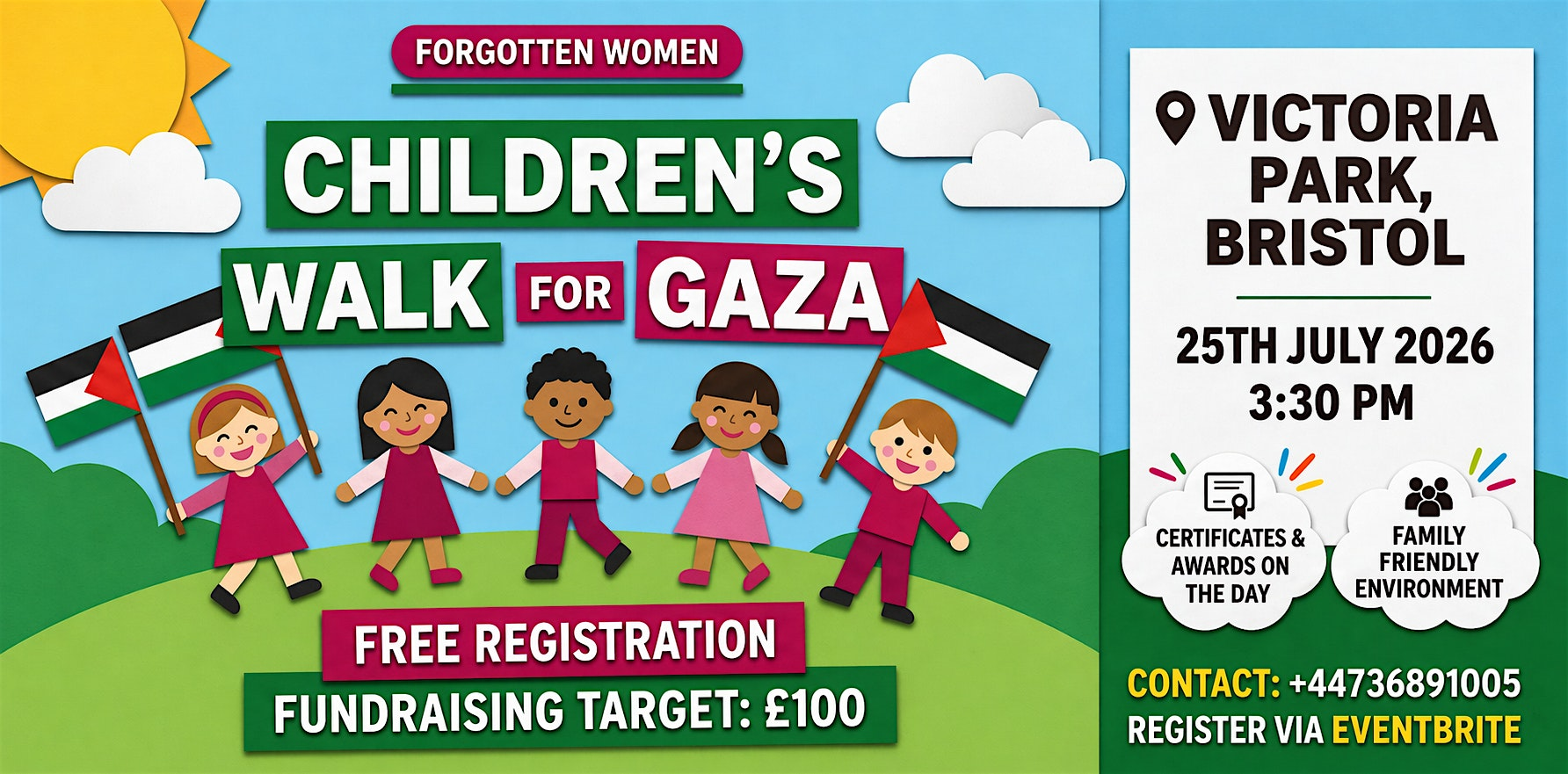 Children’s Walk for Gaza in Bristol Victoria Park | Victoria Park