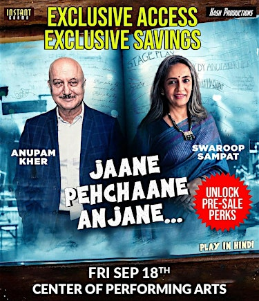 Anupam Kher & Swaroop Sampat LIVE in San Jose | Hindi Stage Play | San Jose Center for the Performing Arts