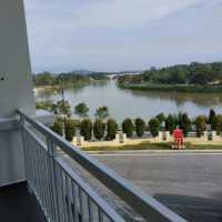 breakfast with perak river view..