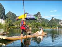 Bamboo raft ride on the Li river
