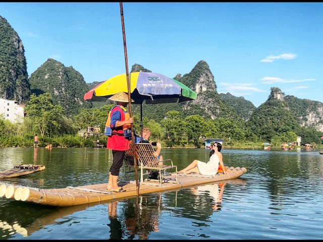 Bamboo raft ride on the Li river