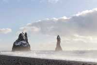 Iceland's black sand beach like an alien planet.