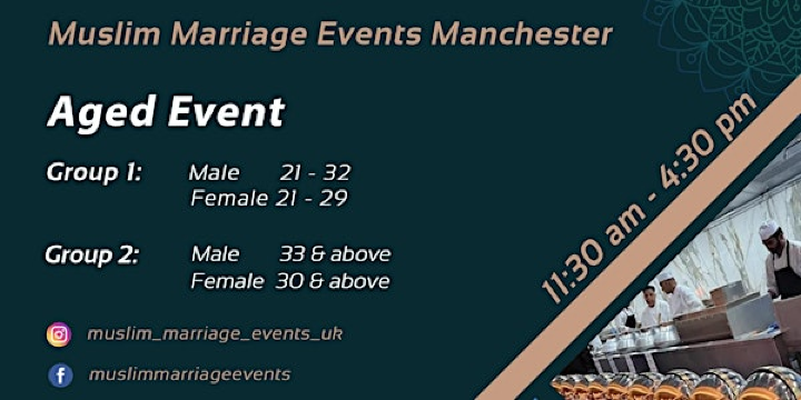 Muslim Marriage Events  Manchester - 2 Age Groups | Royal Nawaab Pyramid