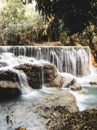 Magical looking waterfall in the Land of Laos