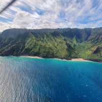 Na Pali Coast from above, Kauai, Hawaï
