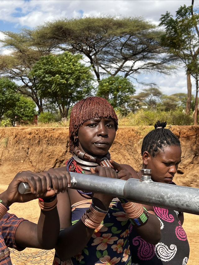 The last primitive tribes in Ethiopia: Hamer and Mursi.