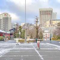 雪の後の浅草寺の境内