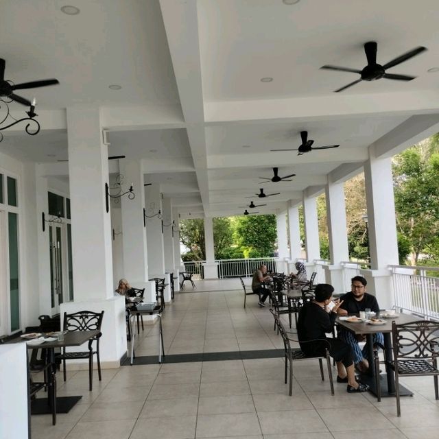 breakfast with perak river view..