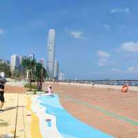 秋高氣爽慢遊中環碼頭海濱長廊